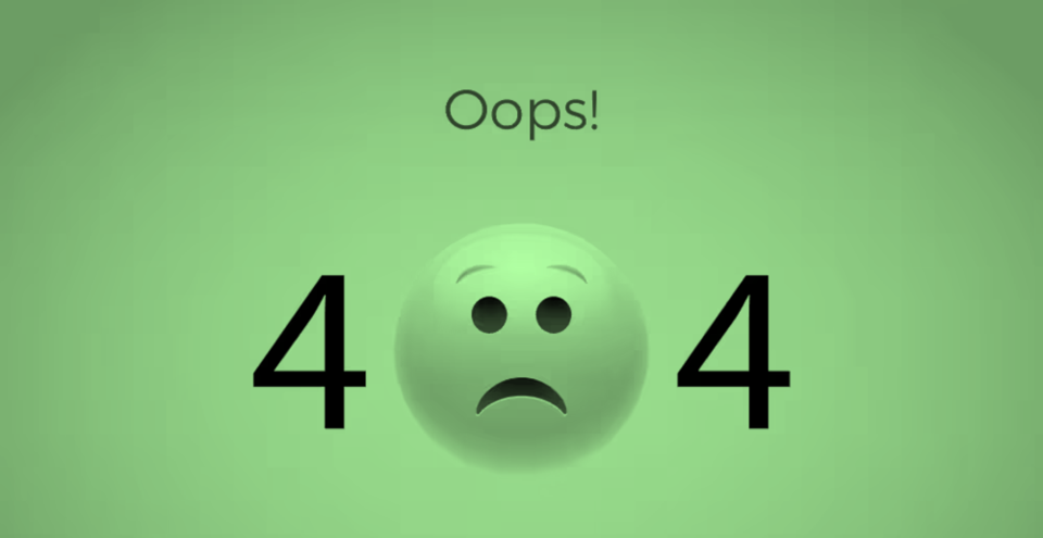 404 error page not found